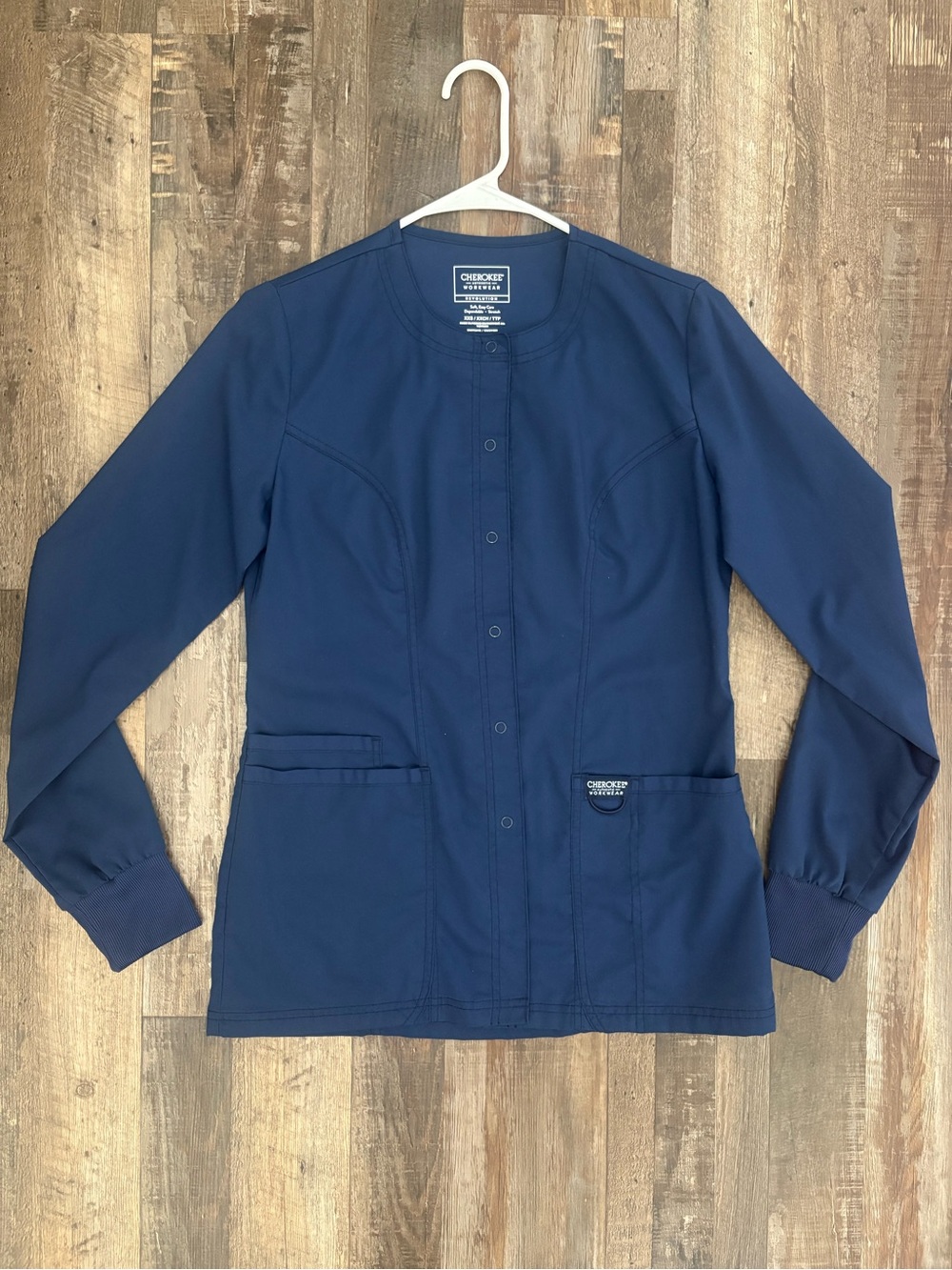 Cherokee Navy Snap Medical Jacket - Women's